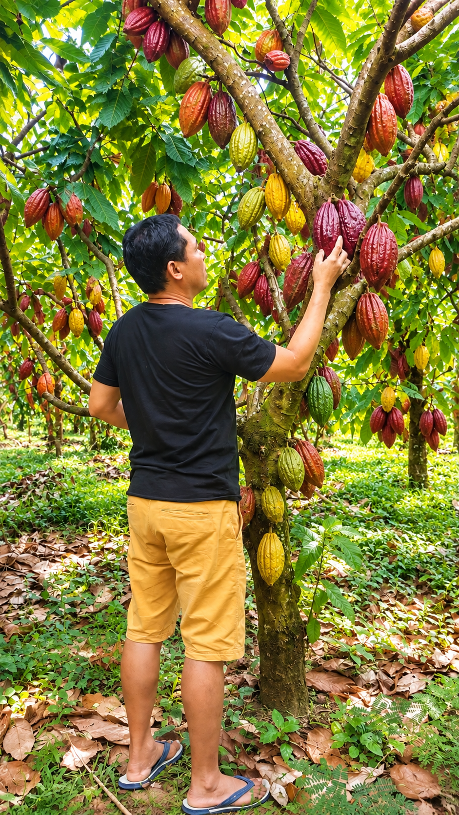 Harvested cacao pods